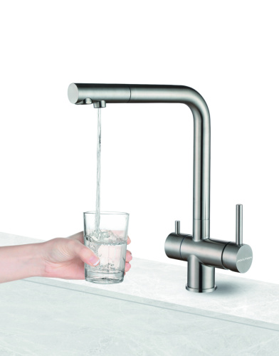 Смеситель для кухни Paulmark SKALEN Sk213020-BS на мойку нержавеющая сталь - фото 2